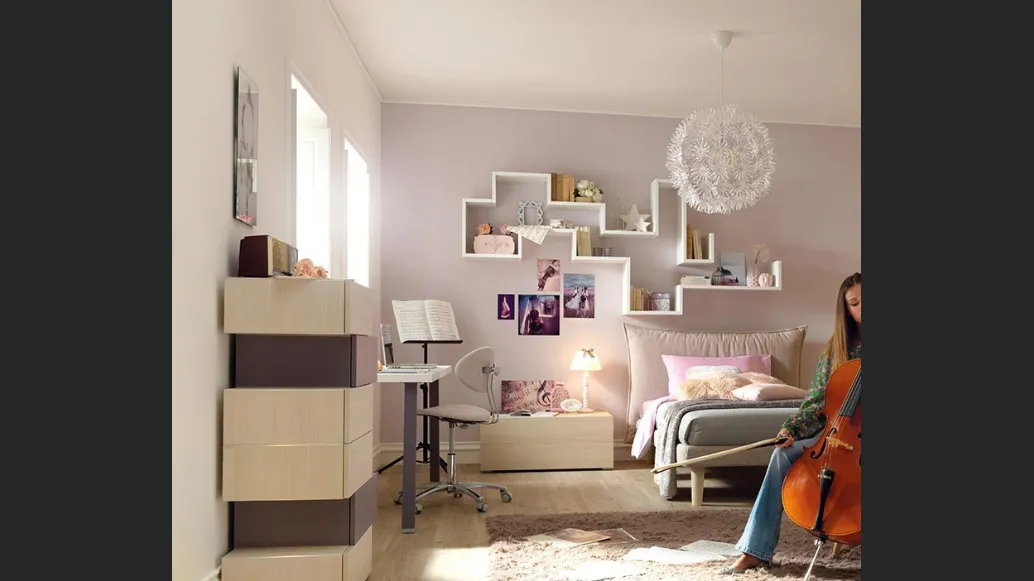Libreria sospesa in laccato bianco YC306 Moretti Compact