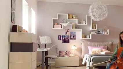 Libreria sospesa in laccato bianco YC306 Moretti Compact