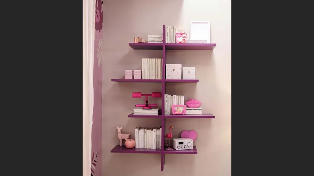 Libreria in laccato lampone YC312 di Moretti Compact