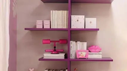 Libreria in laccato lampone YC312 di Moretti Compact