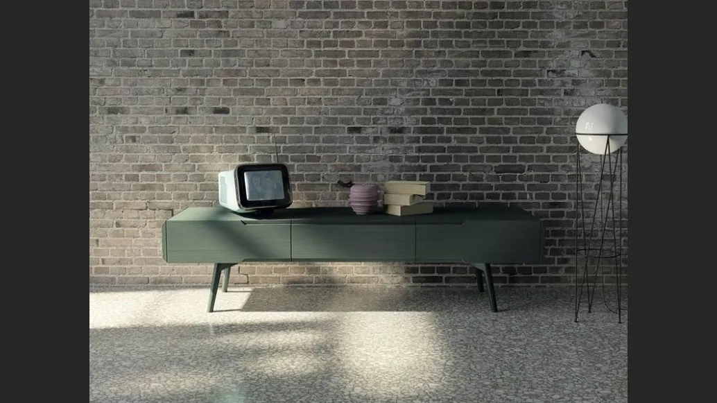 Madia porta tv Dolce Vita 1821 in legno laccato verdone di Fratelli Mirandola