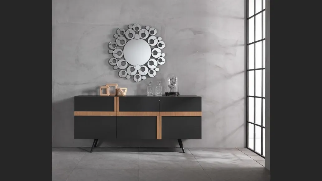 Madia Ginger in melaminico con inserti in rovere di Stones