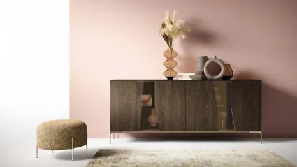 Madia Kosmos KM310 in legno e vetro di Mercantini