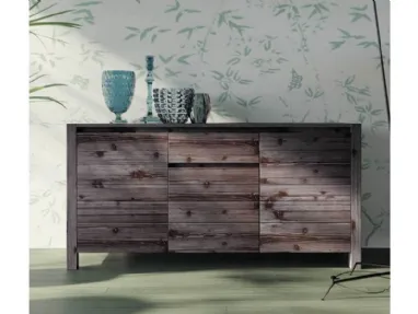 Madia bassa Londra Art 1102 in legno laccato gessato chiaro di Fratelli Mirandola