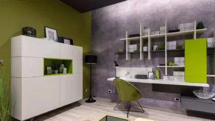 Madia Alta in laminato con wallbox a giorno laccato LV210 di Moretti Compact