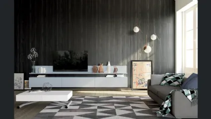 Mobile Porta Tv sospeso Unikawood 17 in legno laccato grigio di Fratelli Mirandola