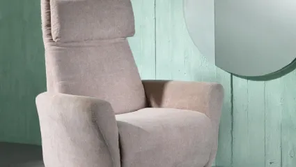 Poltrona relax reclinabile Z004 in tessuto con base cromata di Stones