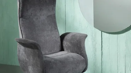 Poltrona relax reclinabile Z005 in tessuto con base cromata di Stones
