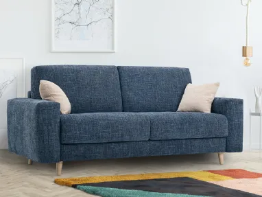 Divano letto in tessuto con piedini in rovere Patty di Aerre