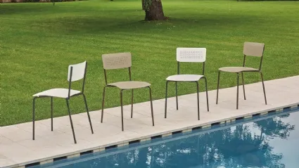 Sedia in metallo con seduta e schienale in plastica College Outdoor di Ingenia