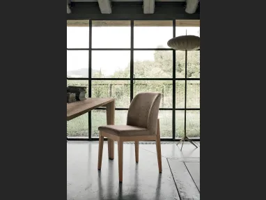 Sedia Salisburgo con struttura in legno verniciato e seduta in morbido tessuto Soft Touch Vintage di Target Point