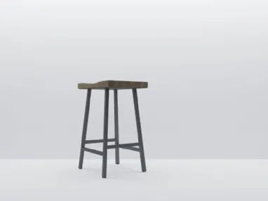 Sedia Vertigo Sgabello in legno di rovere e metallo di Fratelli Mirandola