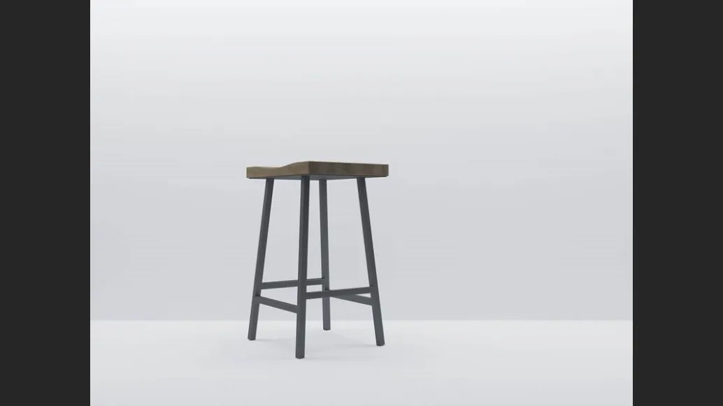 Sedia Vertigo Sgabello in legno di rovere e metallo di Fratelli Mirandola