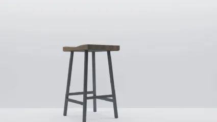 Sedia Vertigo Sgabello in legno di rovere e metallo di Fratelli Mirandola