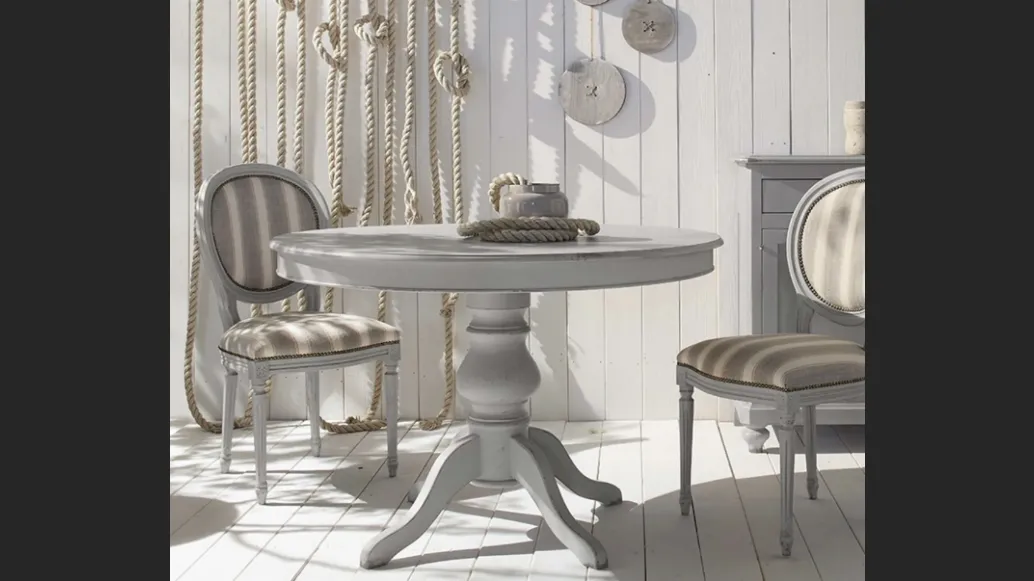 Tavolo rotondo allungabile Art 637 Shabby Chic di Fratelli Mirandola
