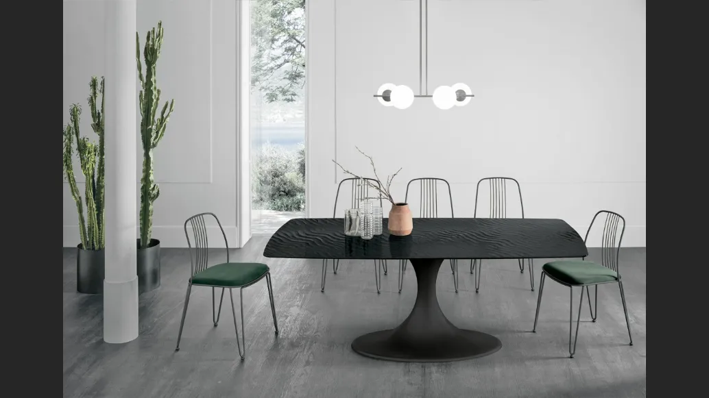 Tavolo Calice con top in vetro Target Point