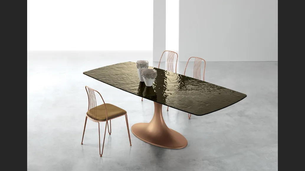 Tavolo Calice con top in vetro Target Point