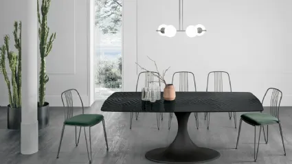 Tavolo Calice con top in vetro Target Point