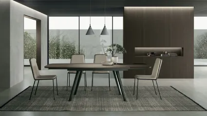 Tavolo allungabile Zen in materico Rovere Moka di Sedit