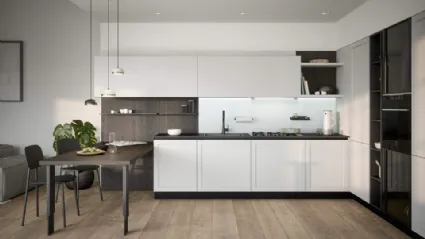 Cucina Moderna angolare con penisola Clio Composizione 02 di Prima Cucine