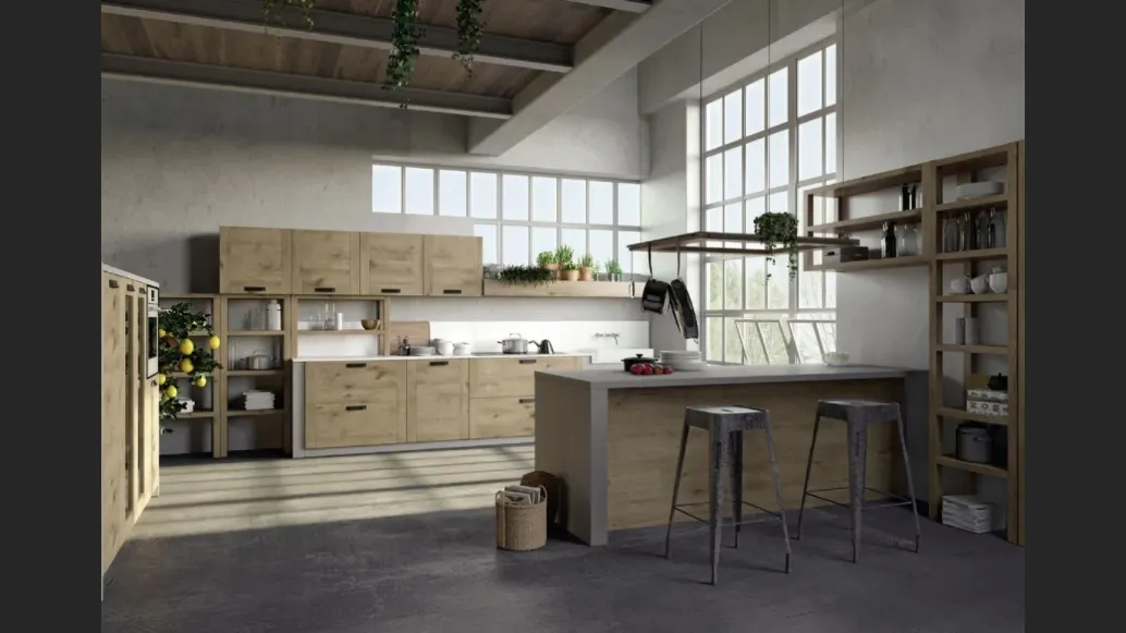 Cucina Moderna con penisola Convivium 01 di Fratelli Mirandola