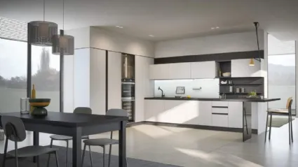 Cucina Moderna ad angolo con penisola Hera Composizione 02 di Prima Cucine