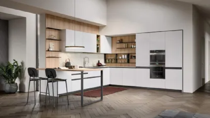 Cucina Moderna angolare con penisola Hera Composizione 03 di Prima Cucine