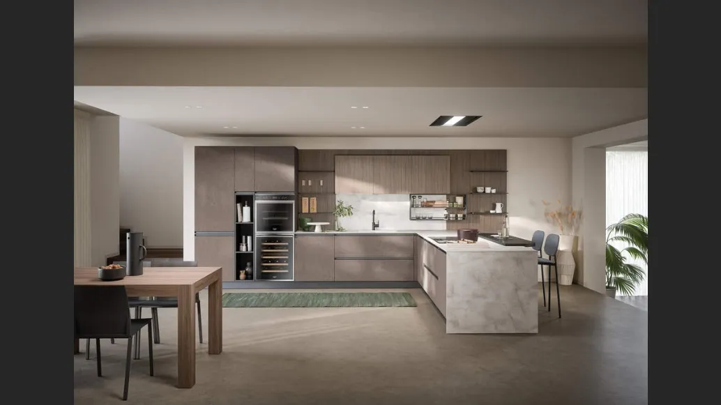 Cucina Moderna con penisola Hera Composizione 05 di Prima Cucine