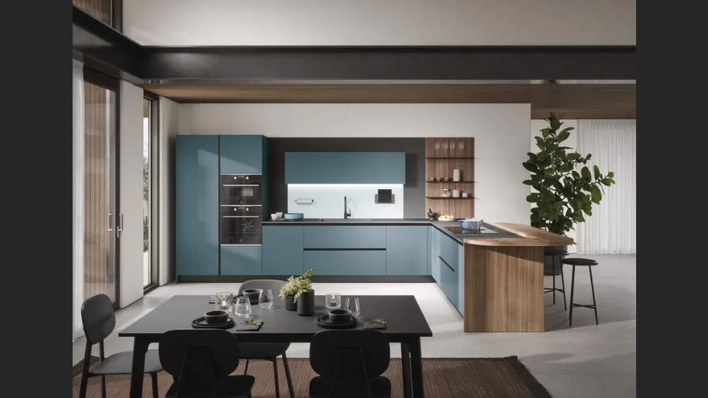 Cucina Moderna con penisola Luce Composizione 06 di Prima Cucine