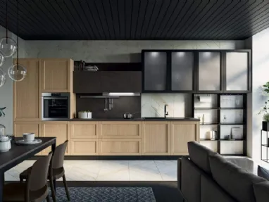 Cucina Moderna lineare Noah Composizione 03 in legno di Prima Cucine